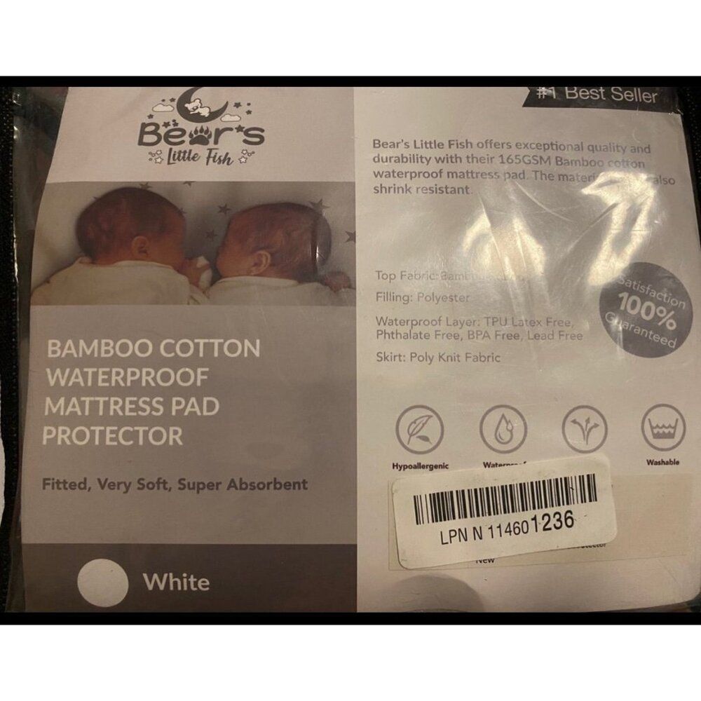 Bamboo cotton waterproof mini basinet pad protector NEW 25 x 16